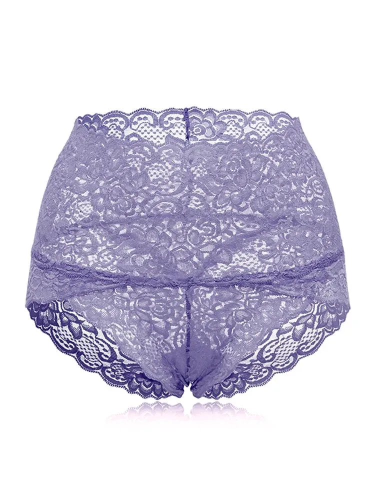 4-Pack High Waisted Lace Cotton Butt Lifter Sexy Panties