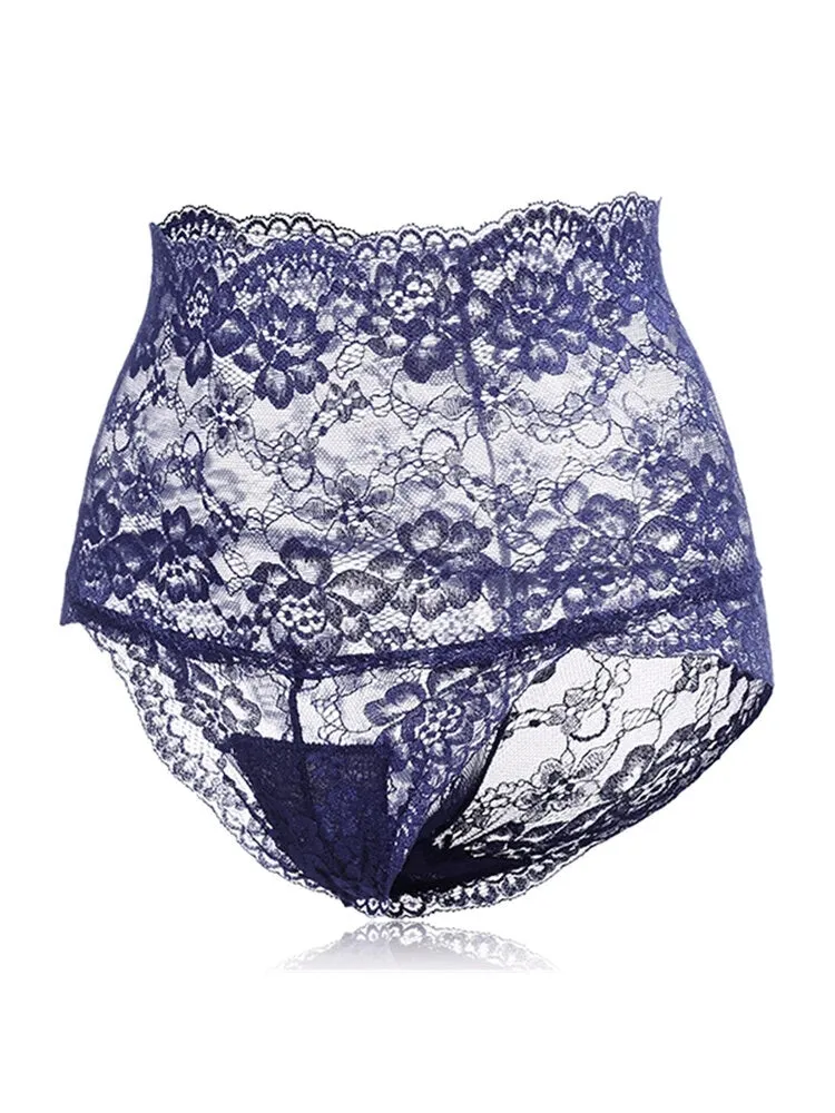 4-Pack High Waisted Lace Cotton Butt Lifter Sexy Panties