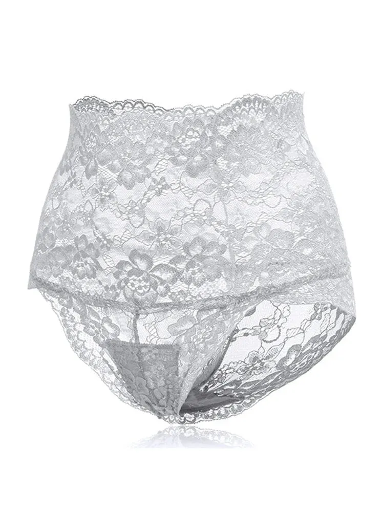 4-Pack High Waisted Lace Cotton Butt Lifter Sexy Panties