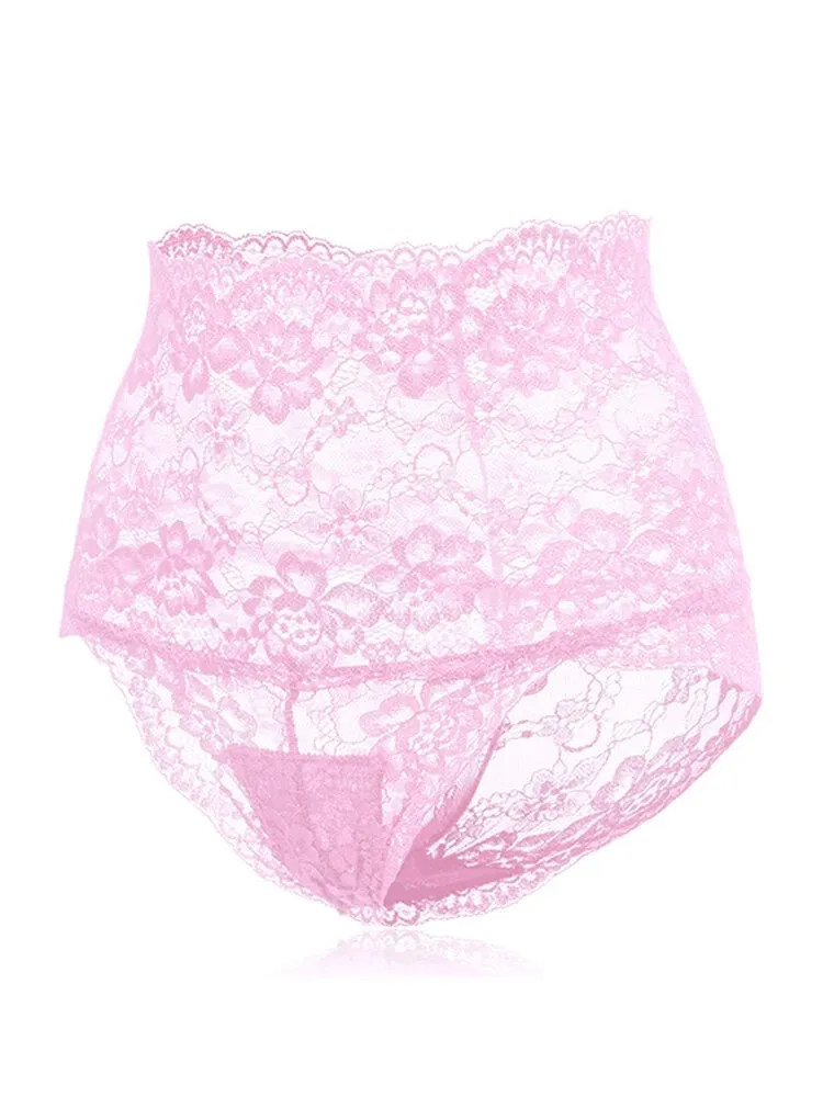 4-Pack High Waisted Lace Cotton Butt Lifter Sexy Panties