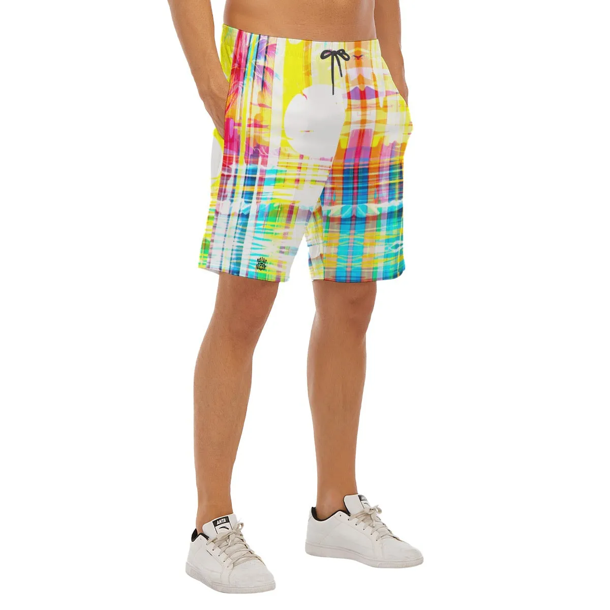 All-Over Print Men's Beach Shorts With Elastic Waist summer vibes sunset abstract