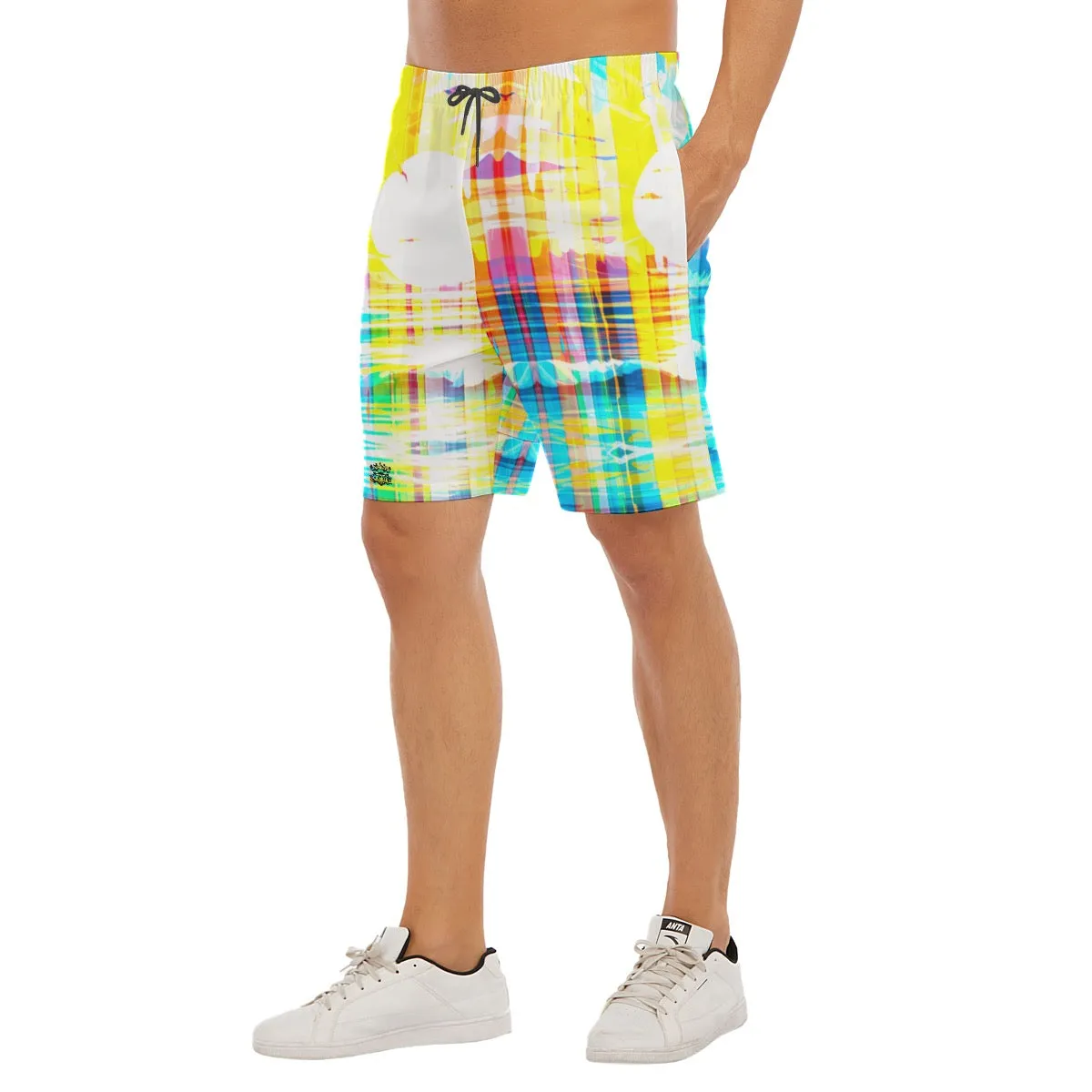 All-Over Print Men's Beach Shorts With Elastic Waist summer vibes sunset abstract