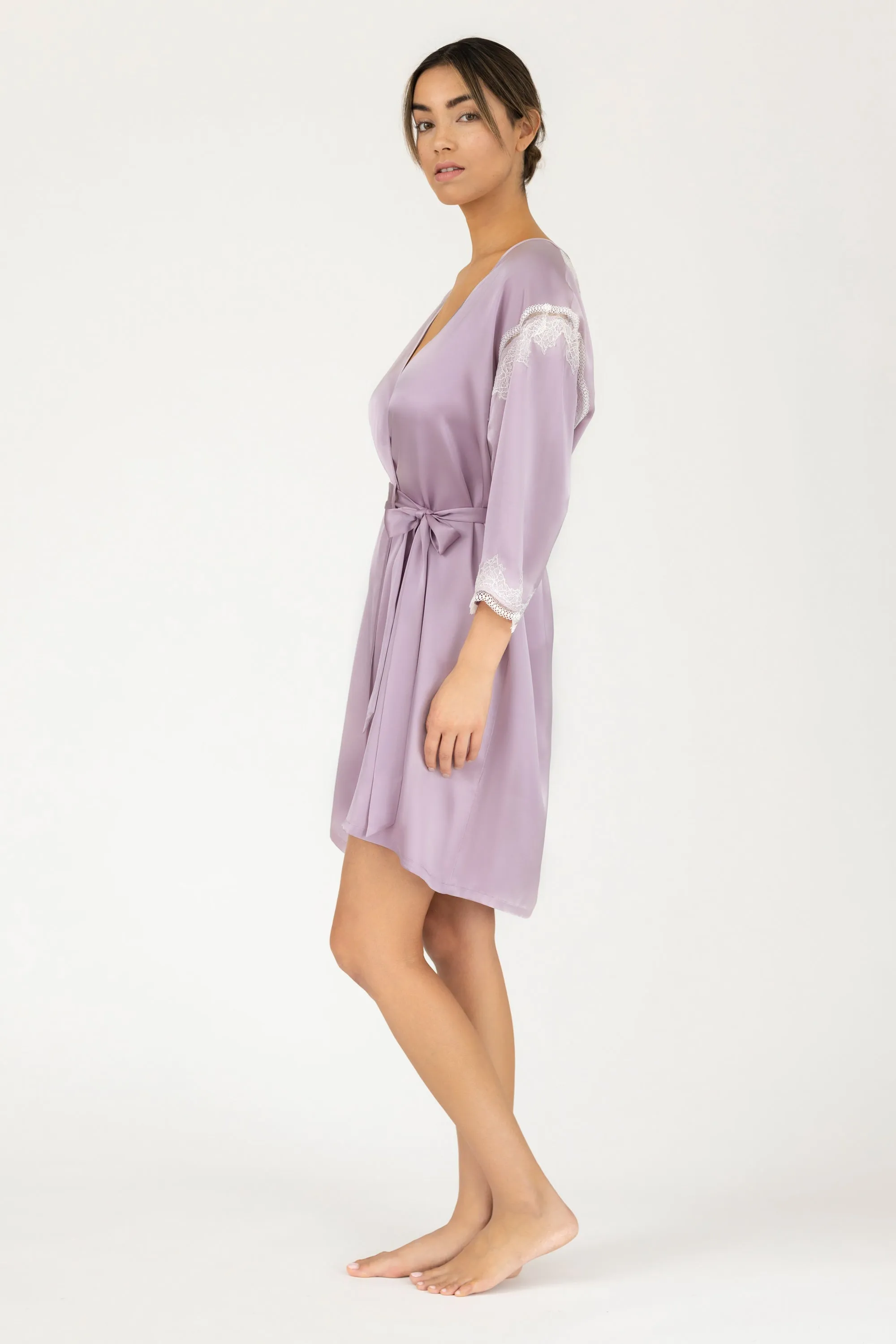 Allegra Soulful Short Silk Robe