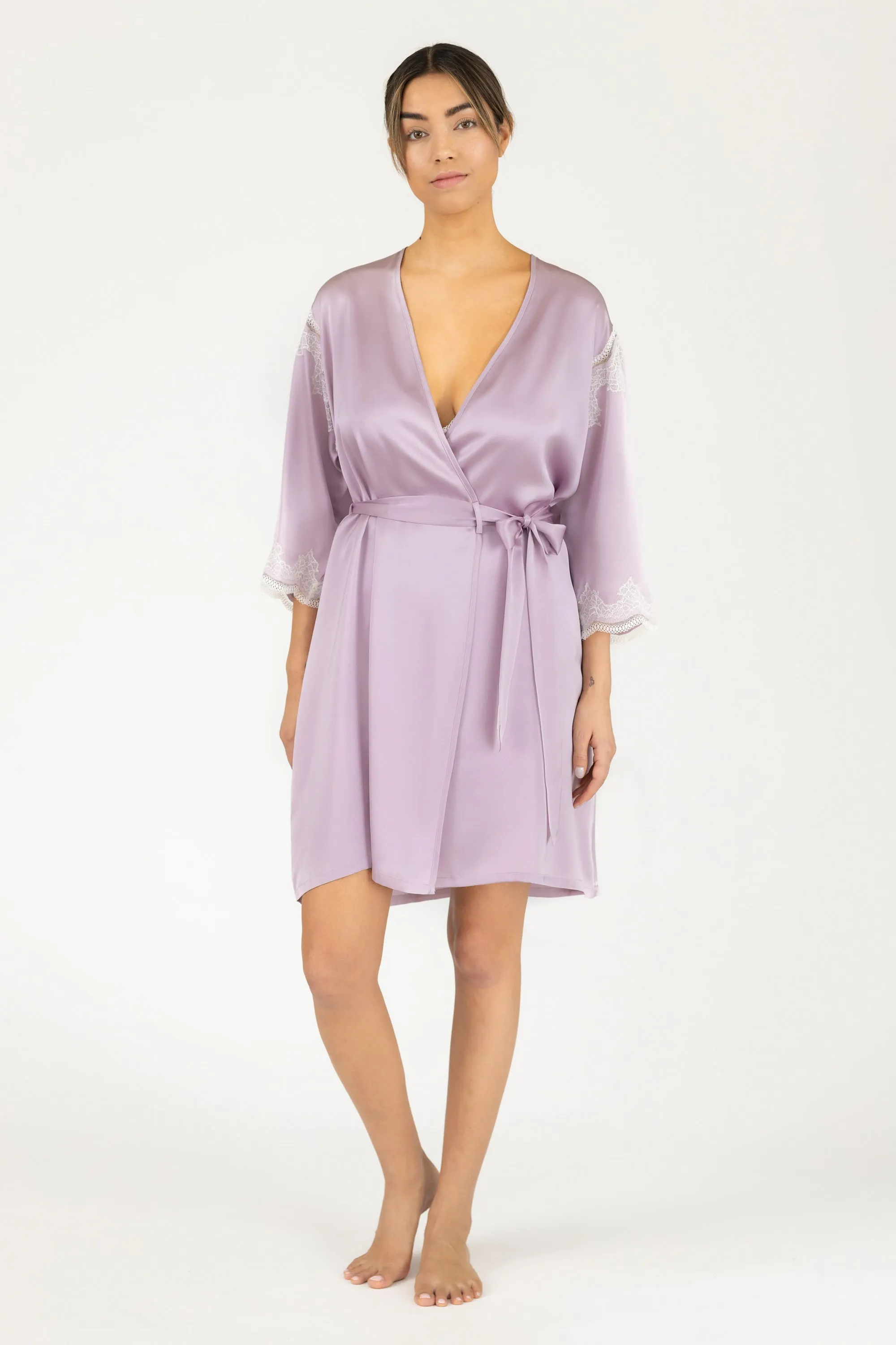 Allegra Soulful Short Silk Robe