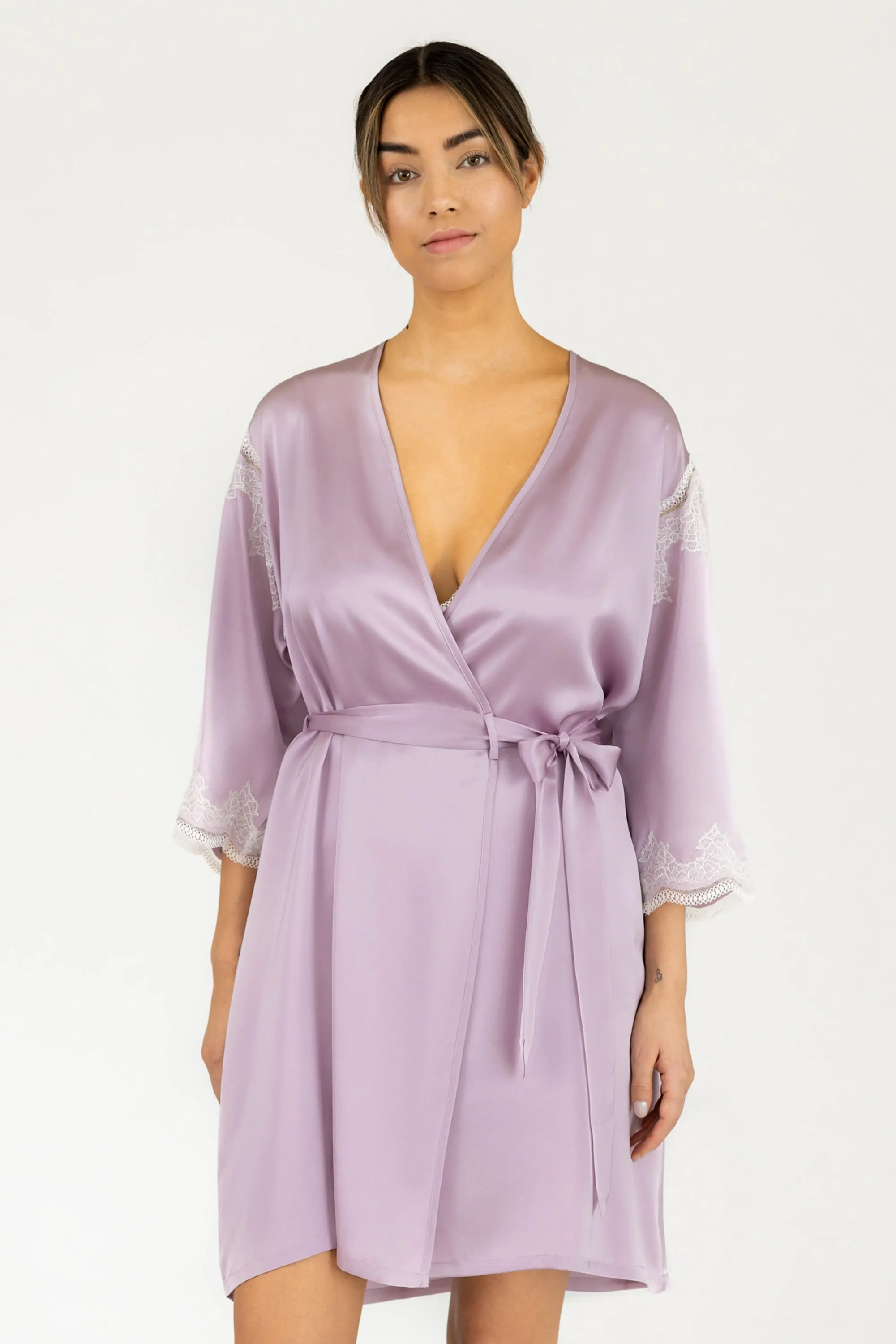 Allegra Soulful Short Silk Robe