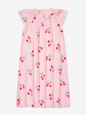 Amiki Children Girls Calista Raspberry Print Nightdress in Pink
