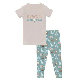 Bamboo Short Sleeve Graphic Tee Pajama Set - Jade Campfire