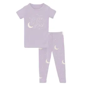 Bamboo Short Sleeve Graphic Tee Pajama Set - Thistle Starry Sky & Moon