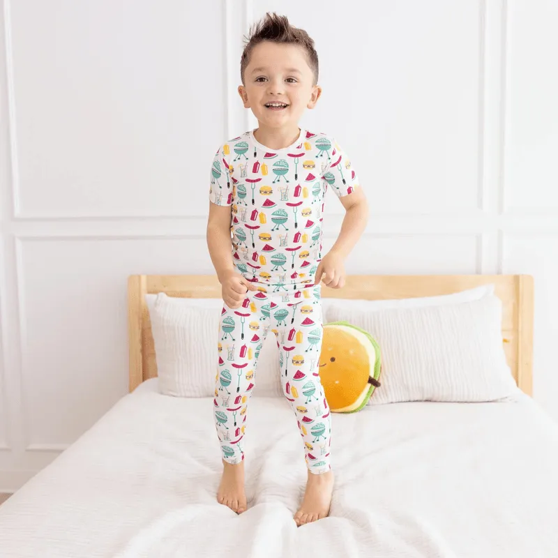 Bamboo Short Sleeve Pajama Set - Natural BBQ