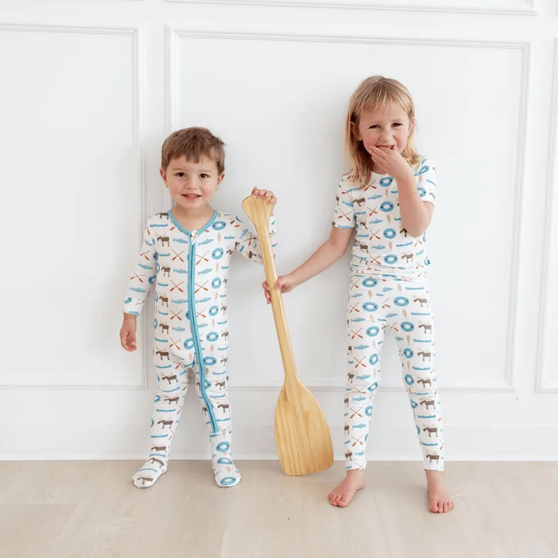 Bamboo Short Sleeve Pajama Set - Natural Lake Life