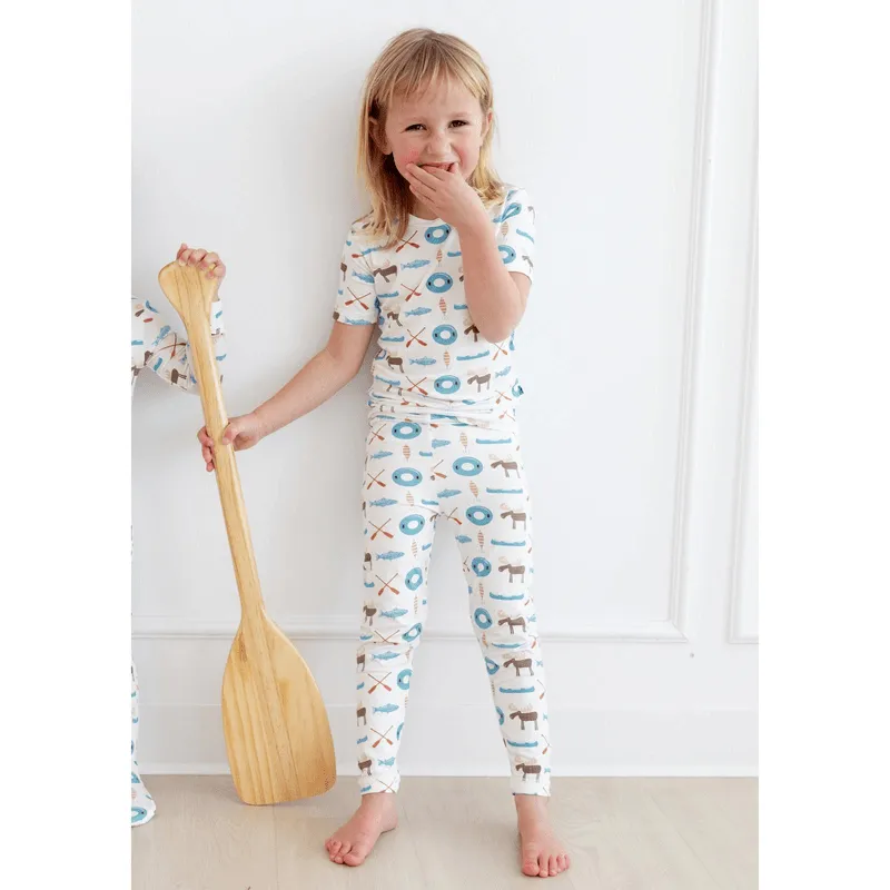 Bamboo Short Sleeve Pajama Set - Natural Lake Life