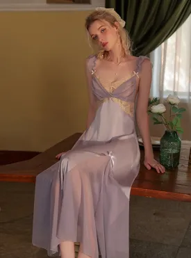 Casual Backless Solid Color Suspender Nightdress
