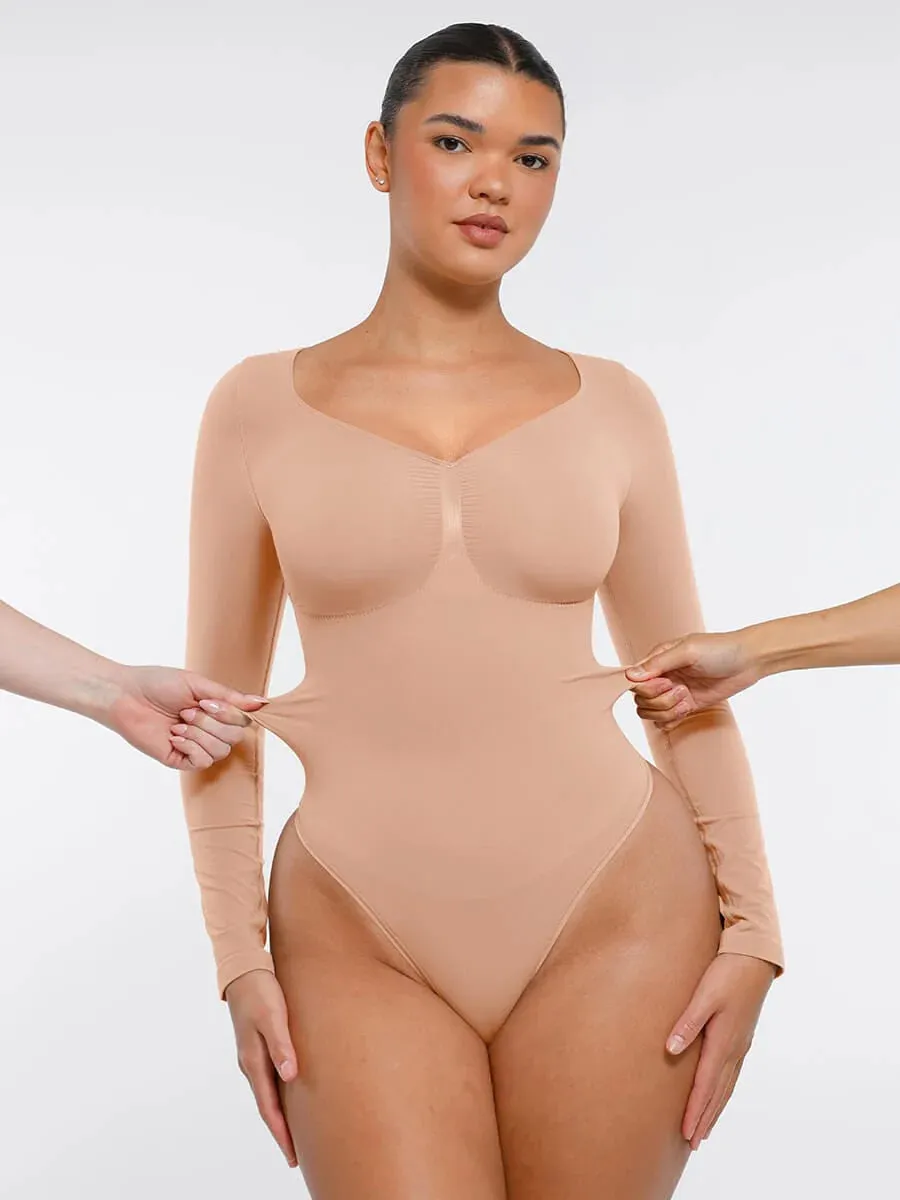Classic Fit V Neck Long Sleeve Bodysuit