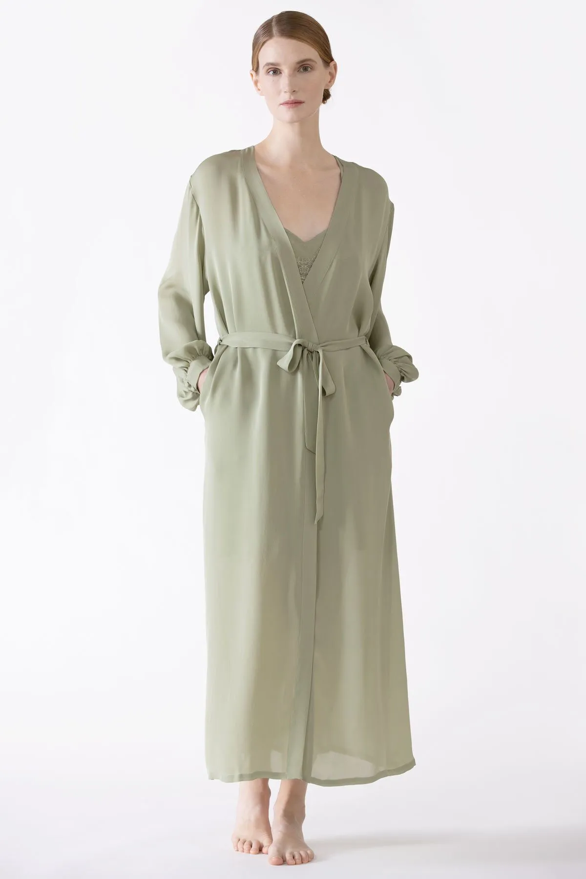 Dahlia Bliss Silk Long Robe