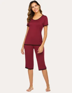 Ekouaer Tops and Capri Pants 2 Piece Pajamas Set (US Only)