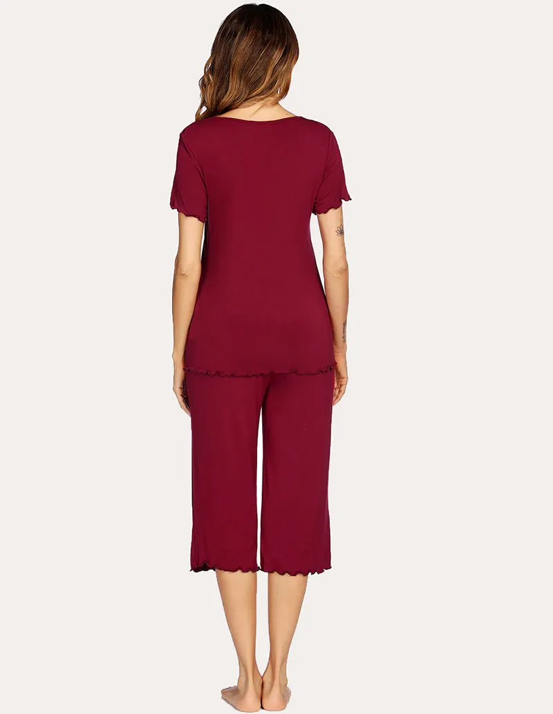 Ekouaer Tops Capri Pants Pajamas Set (US Only)