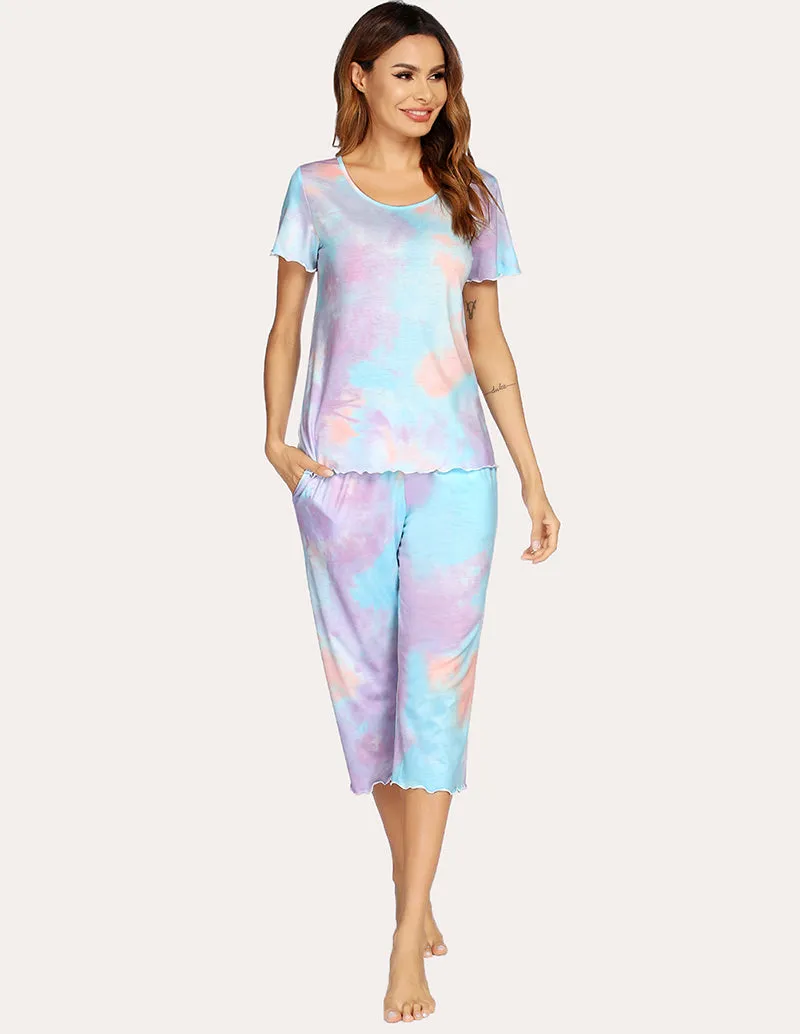 Ekouaer Tops Capri Pants Pajamas Set (US Only)