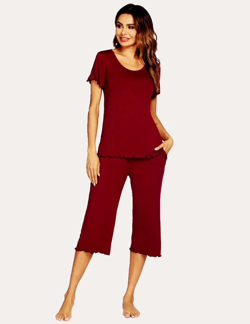 Ekouaer Tops Capri Pants Pajamas Set (US Only)