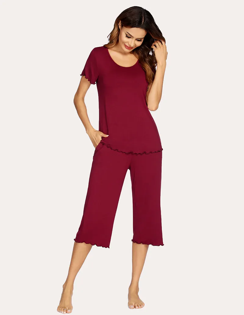 Ekouaer Tops Capri Pants Pajamas Set (US Only)