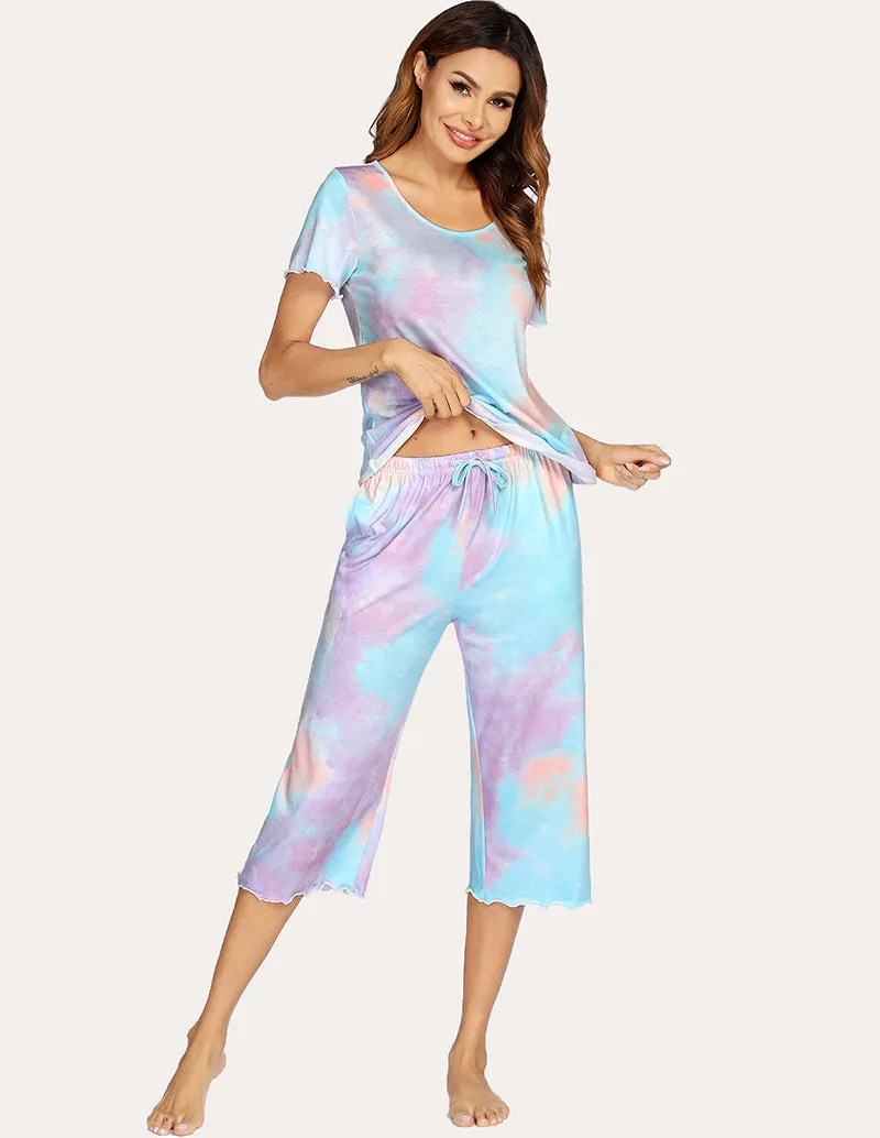 Ekouaer Tops Capri Pants Pajamas Set (US Only)