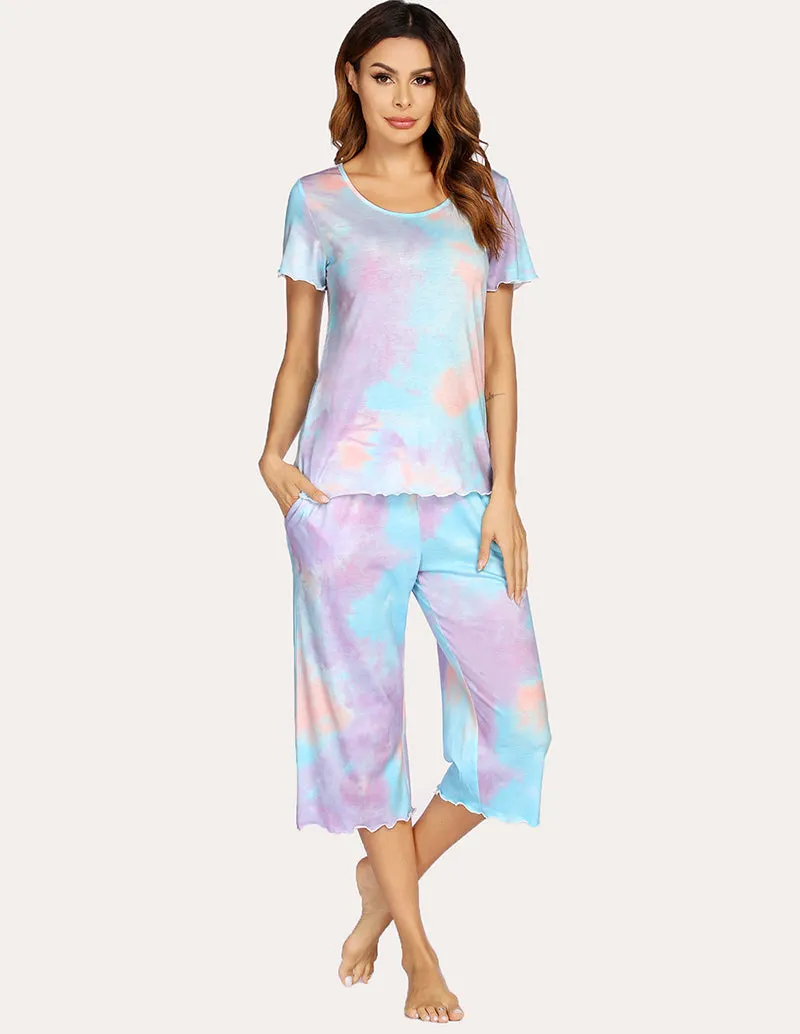 Ekouaer Tops Capri Pants Pajamas Set (US Only)