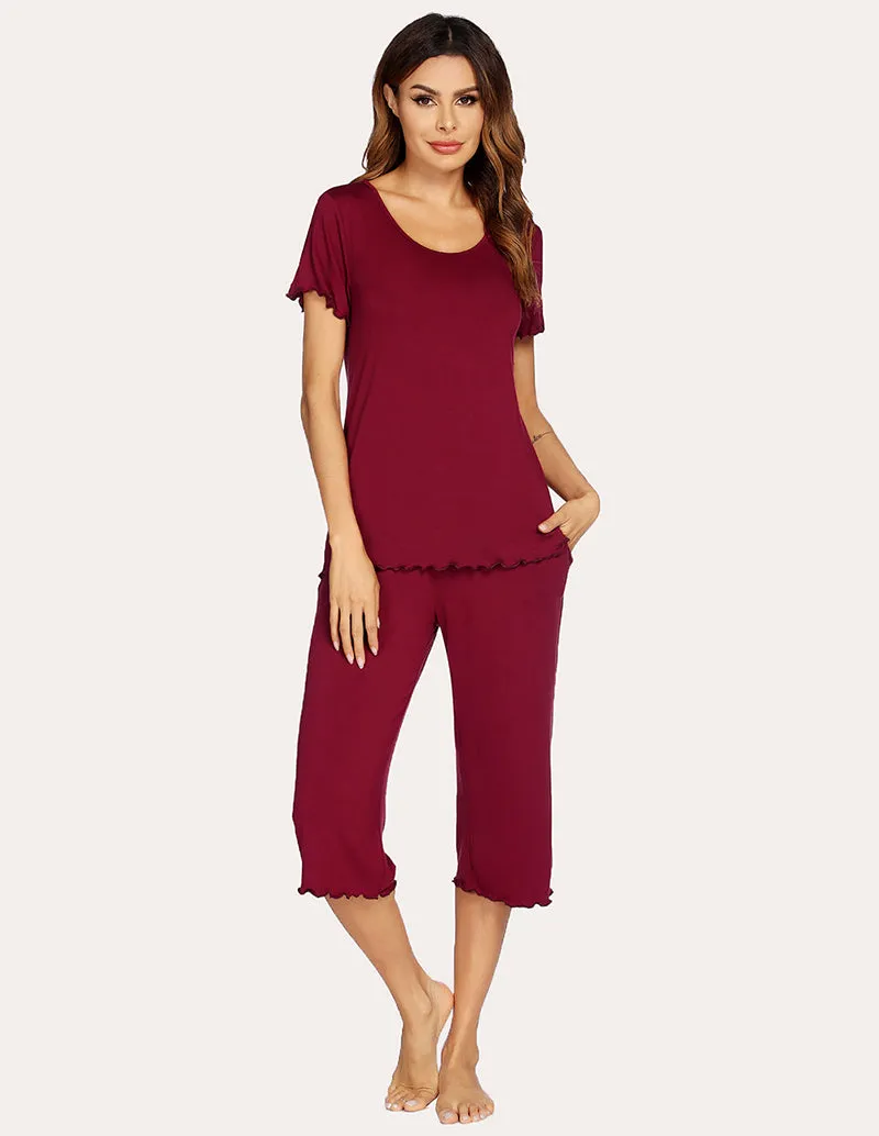 Ekouaer Tops Capri Pants Pajamas Set (US Only)