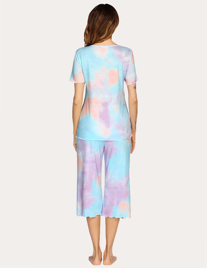 Ekouaer Tops Capri Pants Pajamas Set (US Only)