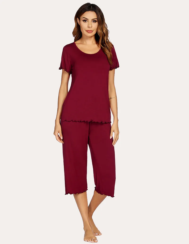 Ekouaer Tops Capri Pants Pajamas Set (US Only)