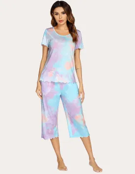 Ekouaer Tops Capri Pants Pajamas Set (US Only)