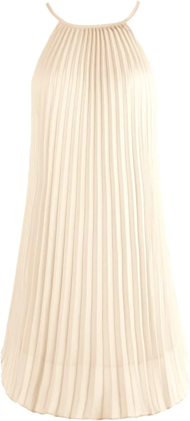 Ellames Women's 2024 Summer Spaghetti Strap Pleated Casual Swing Dress with Belt