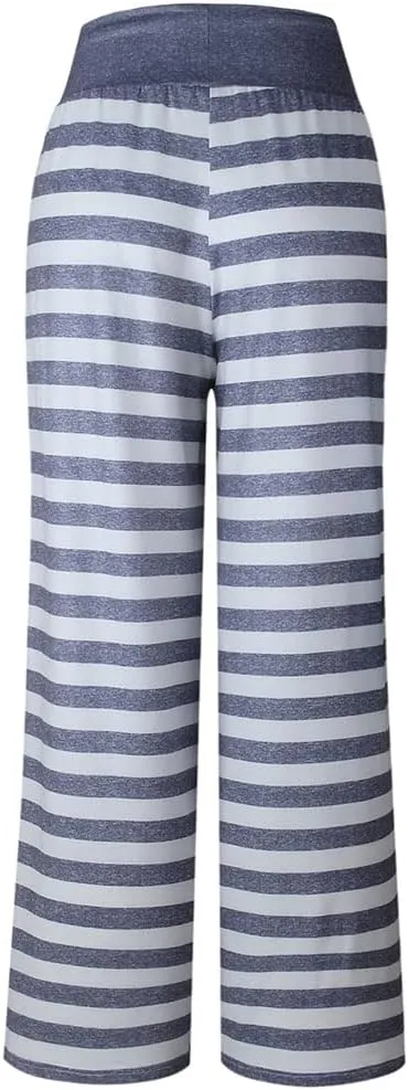 Elsofer Women's Pajama Lounge Pants Floral Print Comfy Casual Stretch Palazzo Drawstring Pj Bottoms Pants Wide Leg