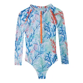 GIRL'S ONE PIECE LONG SLEEVE CORALS