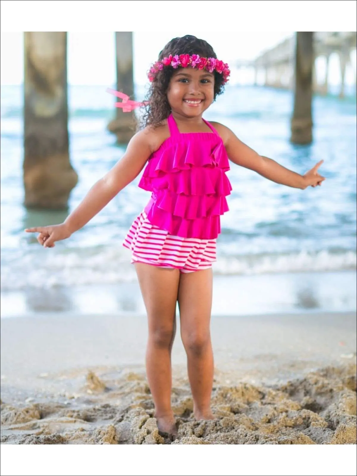 Girls Summer Splash One Piece Swimsuit