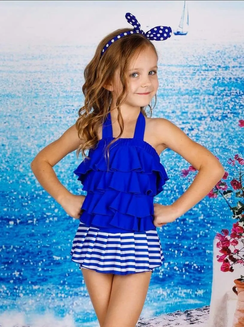 Girls Summer Splash One Piece Swimsuit