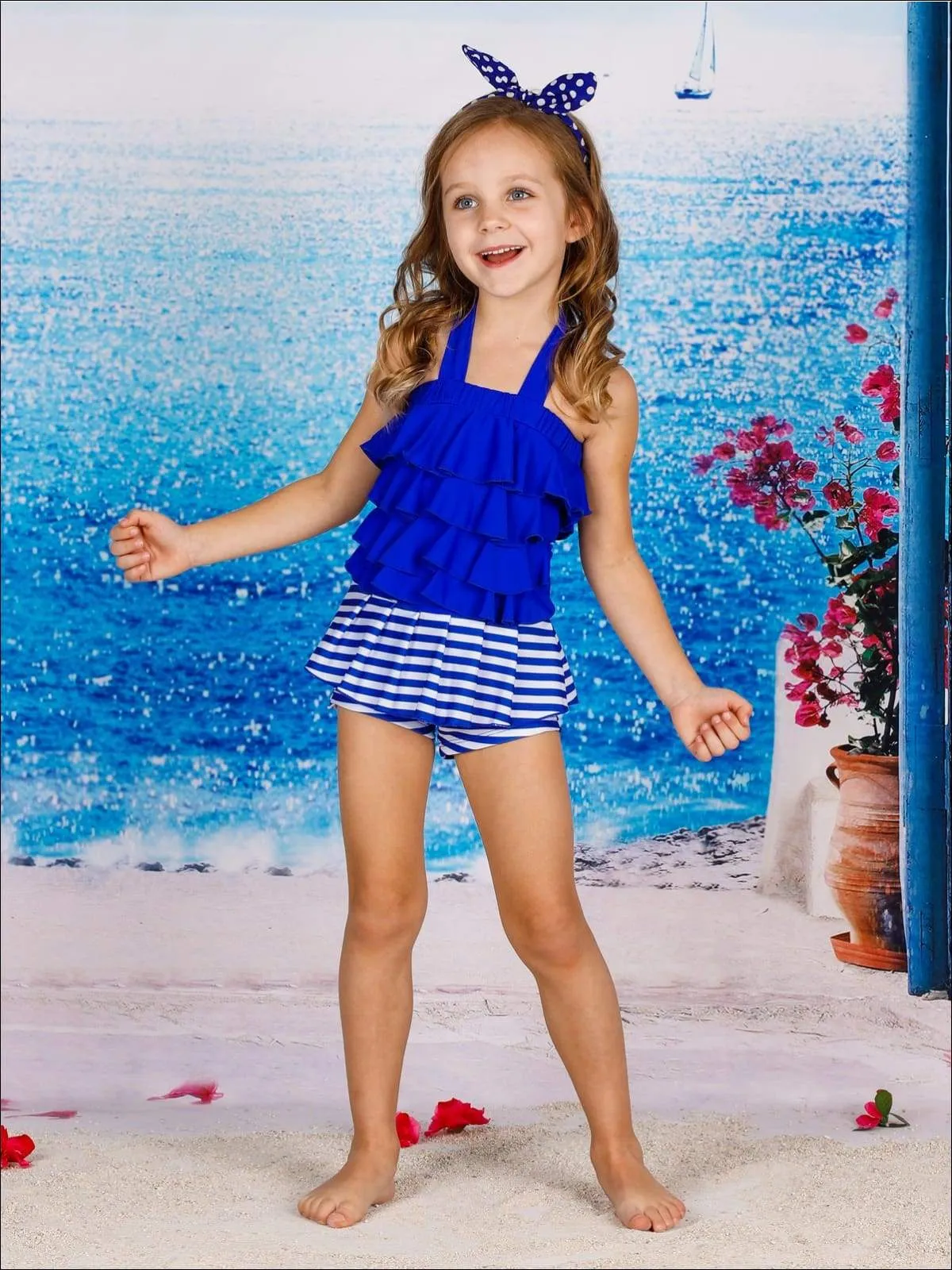 Girls Summer Splash One Piece Swimsuit