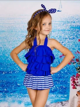 Girls Summer Splash One Piece Swimsuit