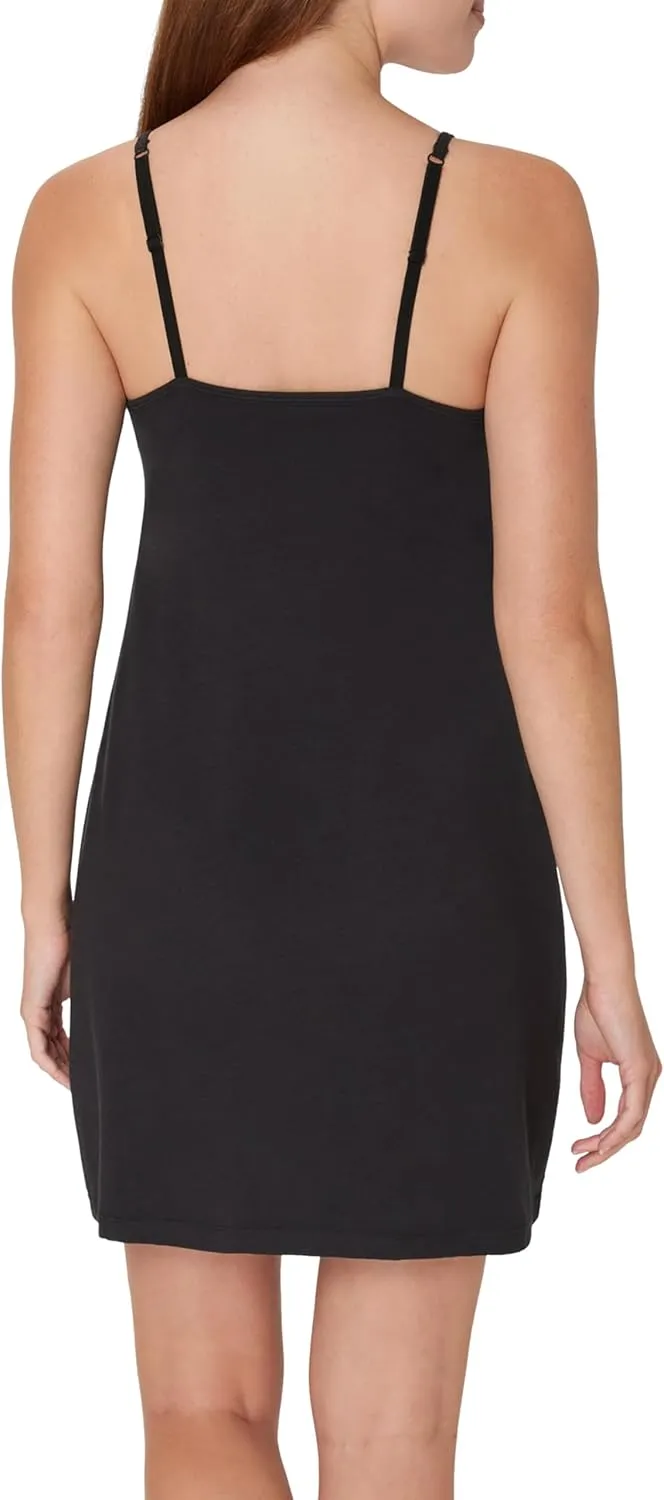 Hanes Women's Originals, Comfywear Supersoft Sleep Slip Dress with Built-in Shelf Bra