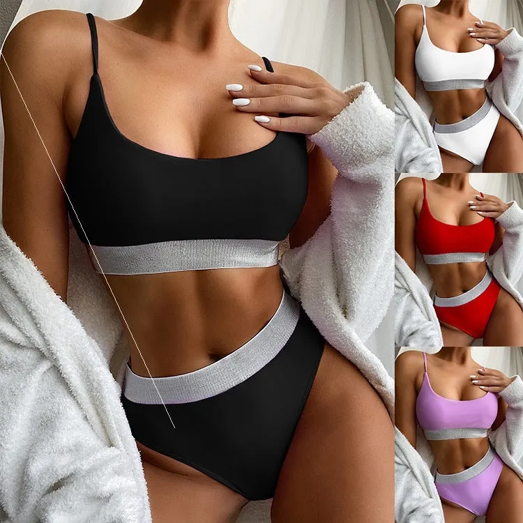 High Waist Bikini Split Swimsuit