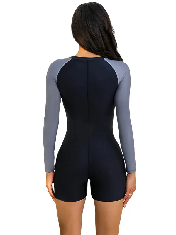 Long sleeve sun protection one piece swimsuit swimsuit with UV protection
