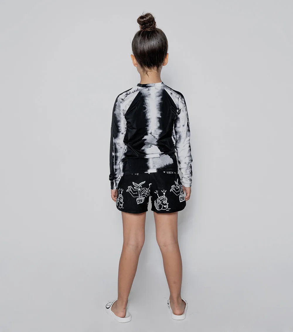 long sleeved tie dye rashguard
