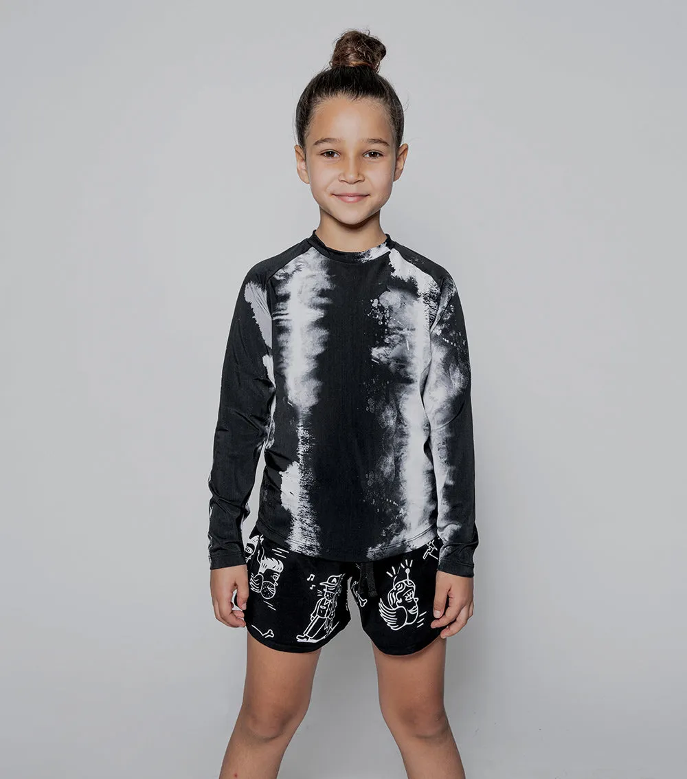 long sleeved tie dye rashguard