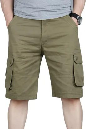 Maiyifu-GJ Men's Cargo Shorts Multi-Pockets Elastic Waist Hiking Shorts Summer Lightweight Casual Cotton Short Pants