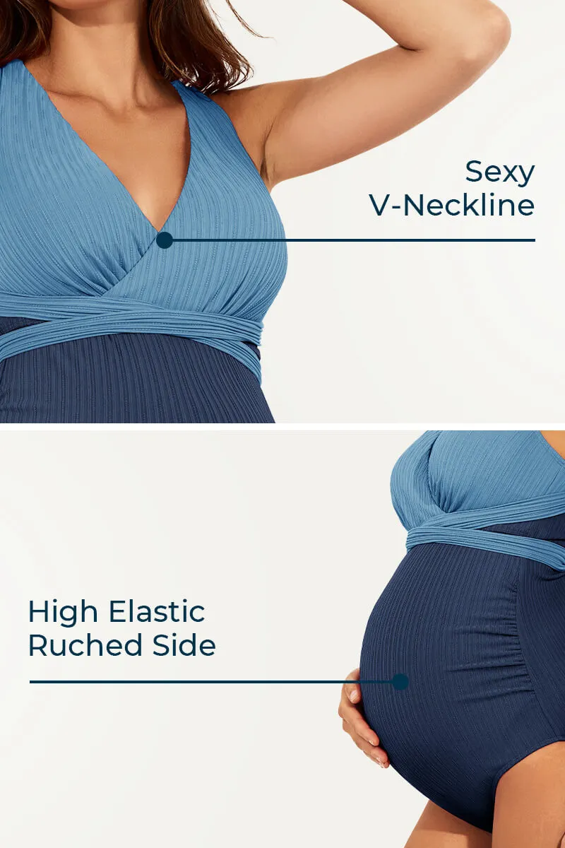 Maternity One Piece Criss Cross Bathing Suit