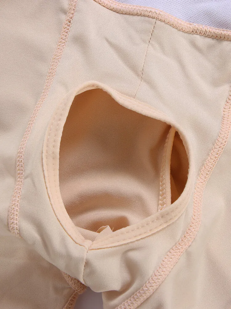 Men Butt Lifting Shapewear High Waist Tummy Control Slimming Boxer Short Detachable Padded Underwear