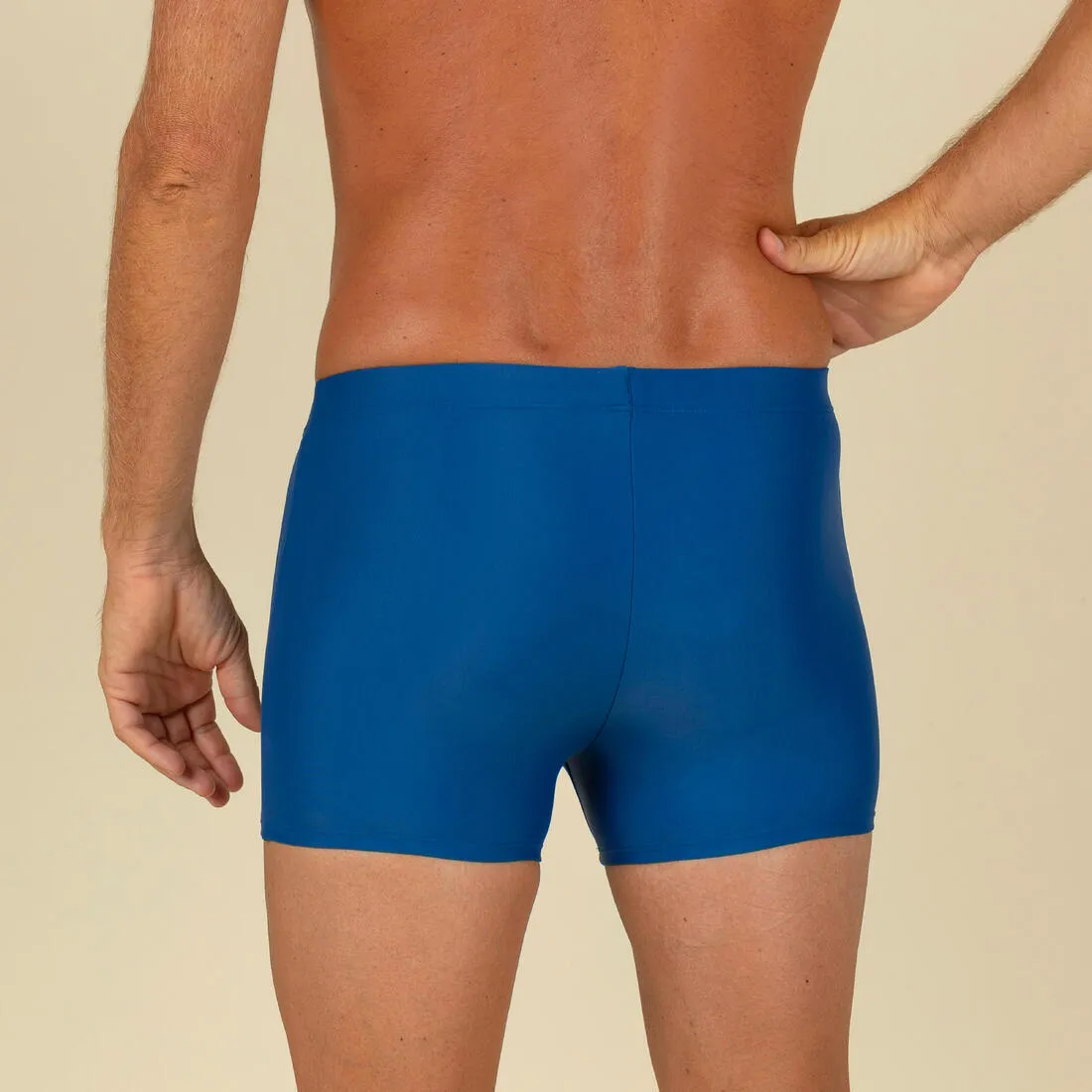 Men's Swimming Boxers - 100 Basic Blue