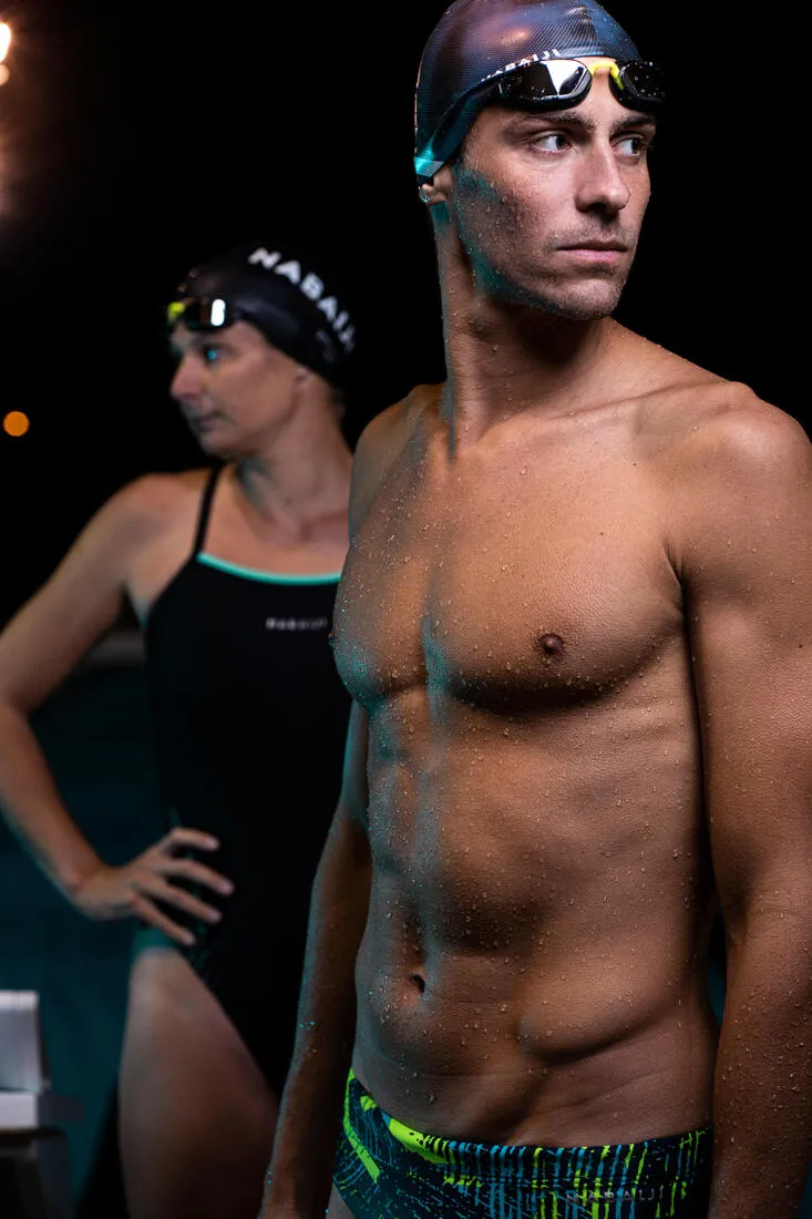 Men’s Swimming Square-Cut Trunks - 900 Koli Green