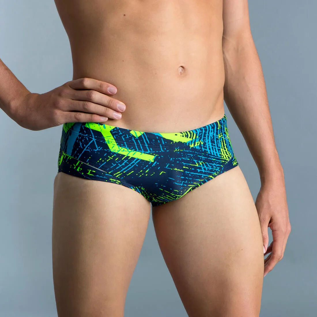 Men’s Swimming Square-Cut Trunks - 900 Koli Green