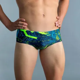 Men’s Swimming Square-Cut Trunks - 900 Koli Green