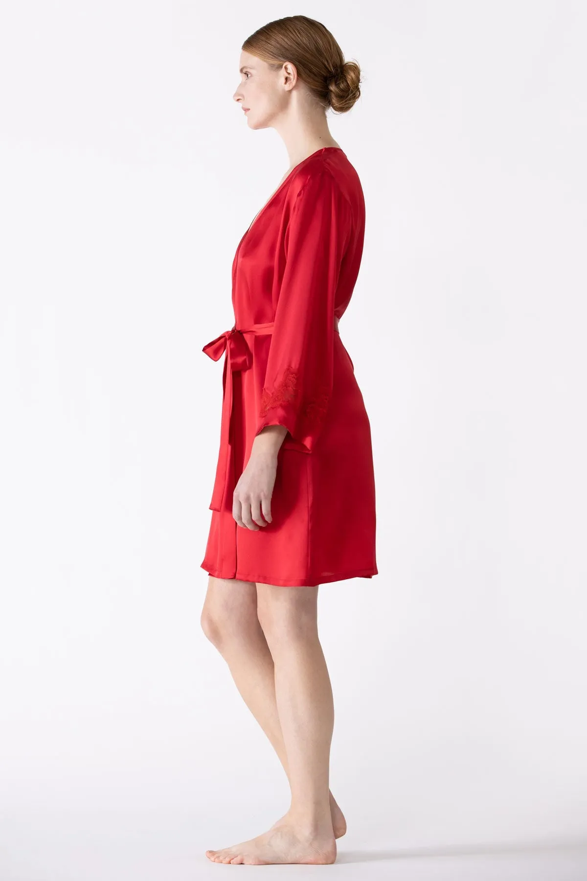 Morgan Iconic Short Silk Robe