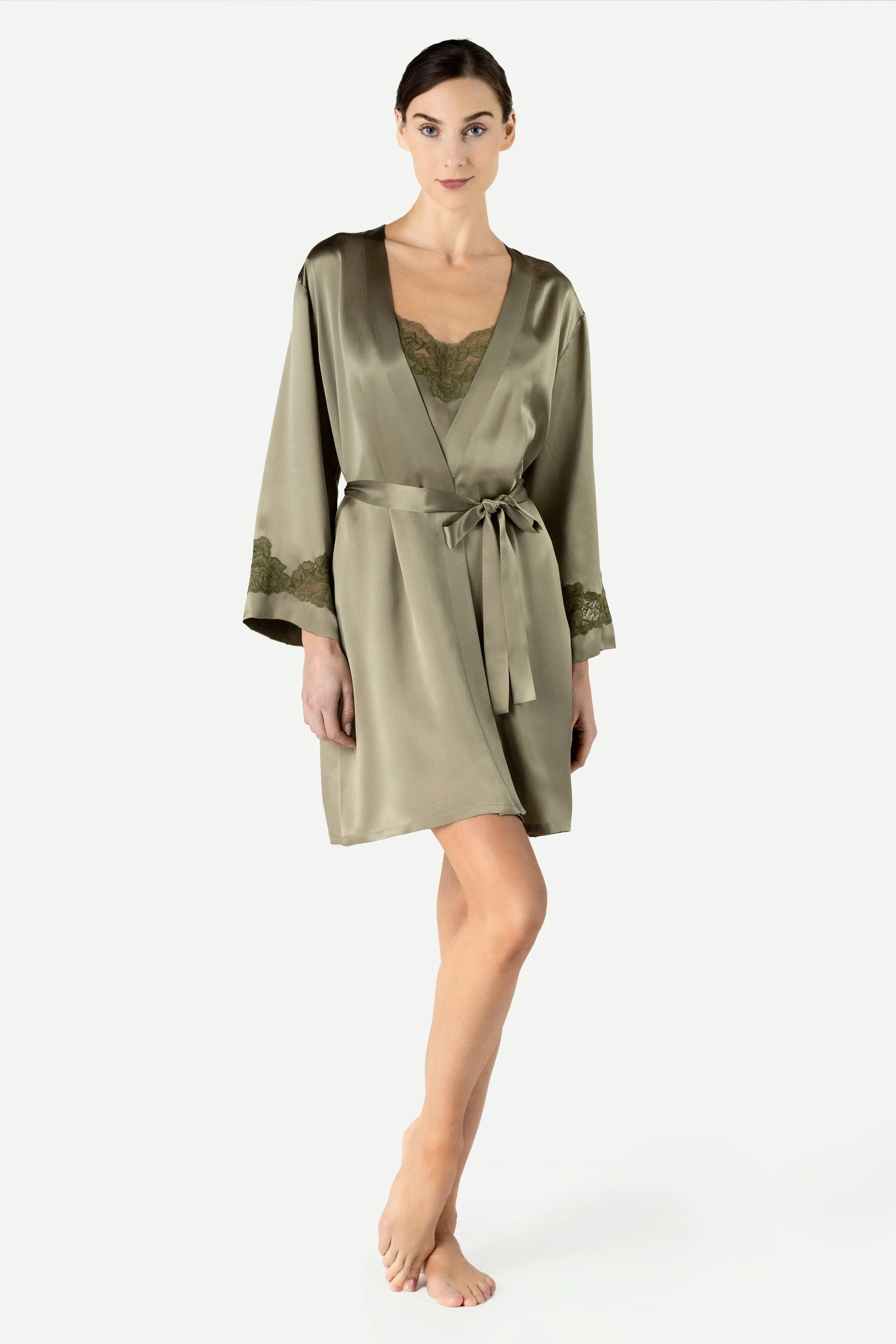 Morgan Iconic Short Silk Robe